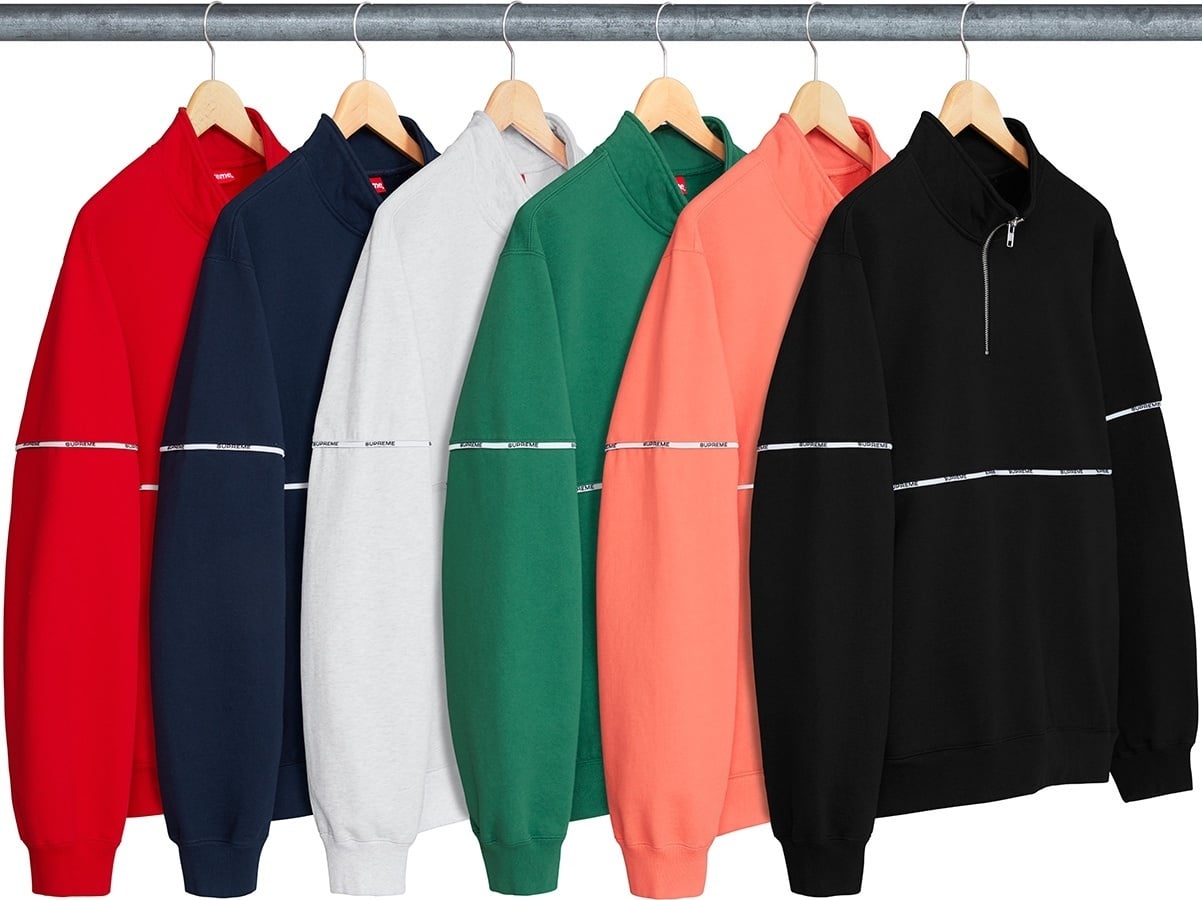 Logo Piping Half Zip Sweatshirt